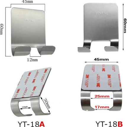 2-Piece Stainless Steel Razor Holder | Razor Tray | Self-Adhesive Razor Holder | Razor Hook | Razor Hanging | Silver.