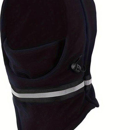 Adjustable Fleece Balaclava With Reflective Safety Strip | Neck Warmer | Windproof | UV Protection | Ski Mask | Scooter Mask | Winter Mask | Winter Hat | Dark Blue.