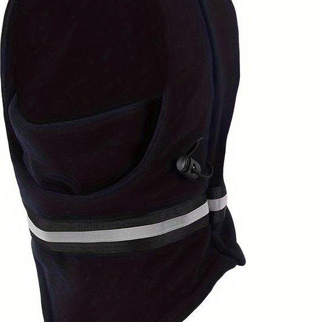 Adjustable Fleece Balaclava With Reflective Safety Strip | Neck Warmer | Windproof | UV Protection | Ski Mask | Scooter Mask | Winter Mask | Winter Hat | Dark Blue.
