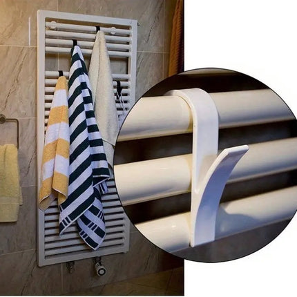 2x Towel Hook | Radiator Hook | Clothes Hook for Radiator | Towel Holder for Heated Seatbelt | White.