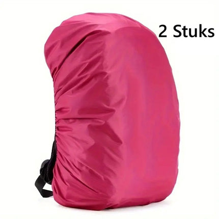 2x Rain Cover For Backpack | Backpack Rain Cover | Waterproof | Rain Cover Bag | Bag Protection Against Rain | 25-35 Liters | Pink.