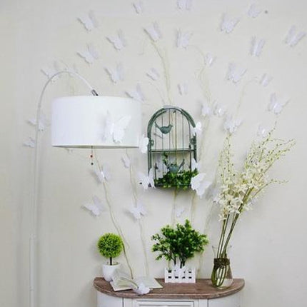 3D White Butterflies (12 pieces) - Wall Sticker / Wall Decoration for Children's Room / Nursery / Living Room.