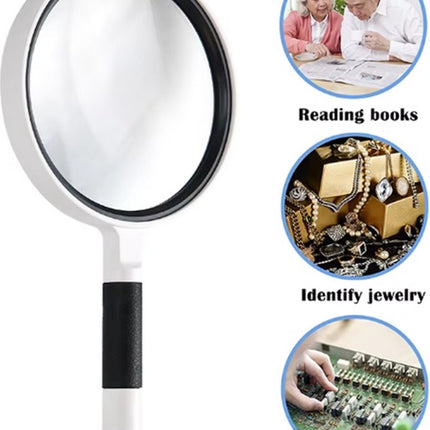 Luxury Magnifying Glass | Reading Magnifier | Handheld Magnifying Glass | Magnifying Glass | Insect Magnifying Glass | Magnifying Glass | 75 mm | 3X Magnification | Black and White.