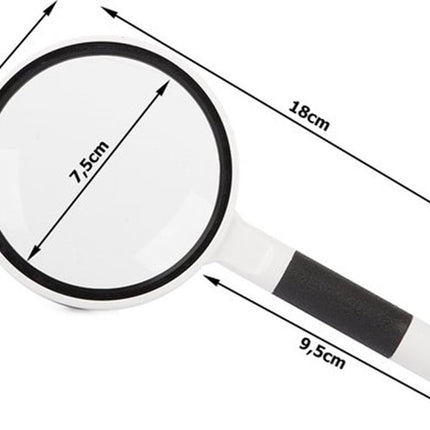 Luxury Magnifying Glass | Reading Magnifier | Handheld Magnifying Glass | Magnifying Glass | Insect Magnifying Glass | Magnifying Glass | 75 mm | 3X Magnification | Black and White.