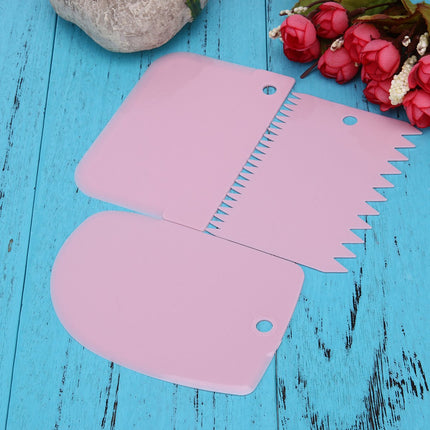 Dough Scraper | Cake Scraper | Dough Cutter | Dough Scraper | 3-Piece | Pink.
