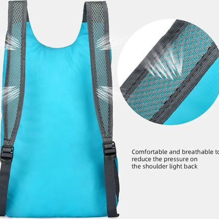 Foldable Lightweight Backpack | Backpack | Splashproof | 2 Compartments with Water Bottle Holder | Incl. Storage Pouch | 20 Liters | Black.