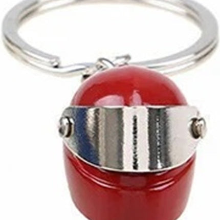 Motorcycle Helmet Keychain | Scooter Helmet Key Holder | Full-Face Helmet Keychains | Red.