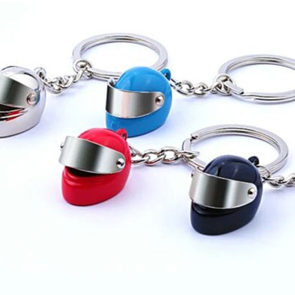 Motorcycle Helmet Keychain | Scooter Helmet Key Holder | Full-Face Helmet Keychains | Red.