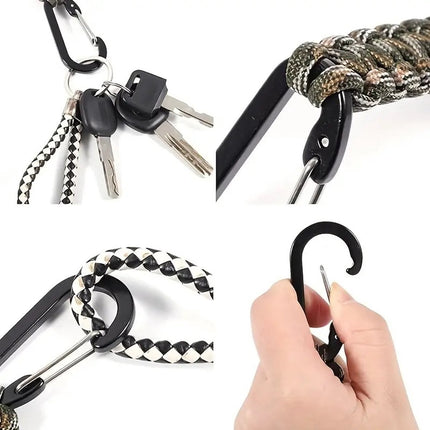 Paracord Survival Keychain with Carabiner | Emergency Kit | Extra Strong | Blue.