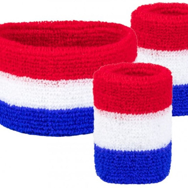 Sweatband set Netherlands 3-piece - Holland sport sweatband headband World Cup European Championship festival