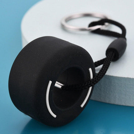 Racing Tire Keychain | Car Tire Key Holder | Racing Tire Keychain | Universal | Car Accessories | Black/White.