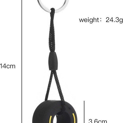 Racing Tire Keychain | Car Tire Key Holder | Racing Tire Keychain | Universal | Car Accessories | Black/White.