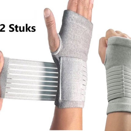 1 Pair Wrist Braces | Wrist Support | Wrist Protector | Sports Brace Wrist | Wrist Stabilizer | Wrist Bandage with Velcro Closure | Grey.