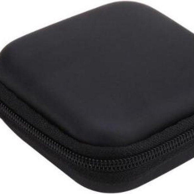 Hard Case Earphone Case | Storage Bag for Earphones | Cable Pouch | Storage Case for Cable | In-Ear Earphones | Key Holder | Coin Holder | Keys | Coins | Travel Bag | Black | Storage Bag | Storage Space | Phone Accessories | Electronics Protector.