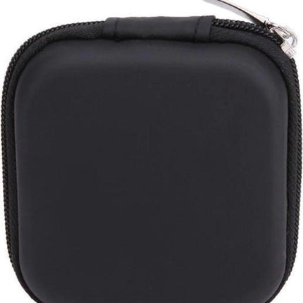 Hard Case Earphone Case | Storage Bag for Earphones | Cable Pouch | Storage Case for Cable | In-Ear Earphones | Key Holder | Coin Holder | Keys | Coins | Travel Bag | Black | Storage Bag | Storage Space | Phone Accessories | Electronics Protector.