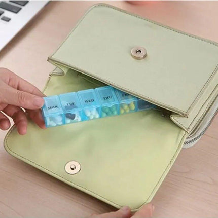 Medicine Storage Boxes 7 Days | Pill Box | Pill Box | Pill Planner | With Day Indicator | 7 Compartments | Blue.