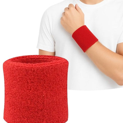 Wristband | Sweatband | Sports Wristband | Sports Band | 1 Piece | 8 x 8 CM | Red.