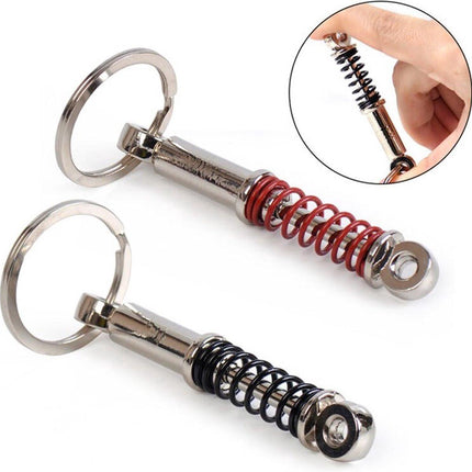 Car Shock Absorber Keychain | Car Key Holder | Shock Absorber Spring Keychain | Universal | Car Accessories | Black.