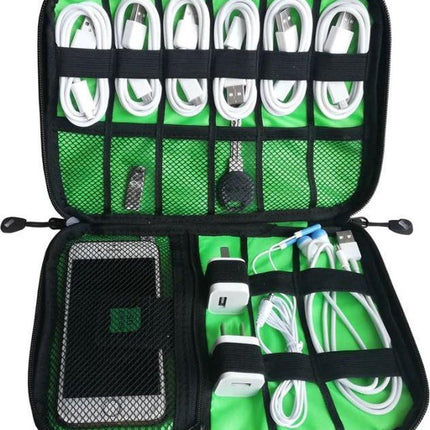 Cable and gadget organizer, Organizer for USB stick/mobile phone/cables/power bank - Light pink.
