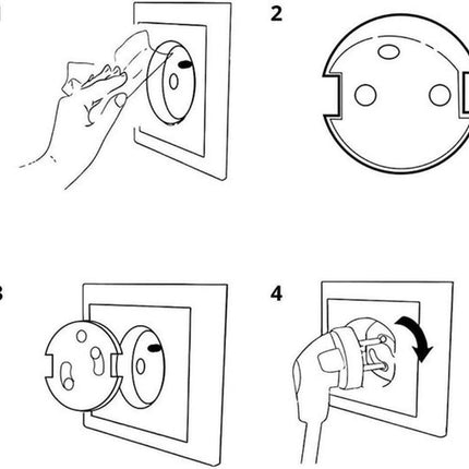 Socket Security for Children | Self-Adhesive Socket Protection Safety Lock Socket | Child Lock Socket | 4 Pieces.