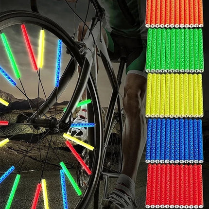 Spoke Bicycle Reflectors Bicycle Wheel 12 Pieces | Spoke Reflectors | Wheel Reflectors | Glow In The Dark | Yellow.