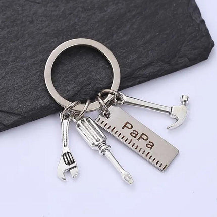Keychain Dad The Handyman | Wrench Keychain I Key Holder II Love Dad I Father's Day Gift I Silver.