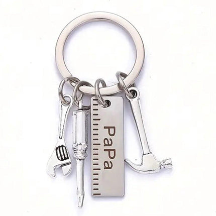Keychain Dad The Handyman | Wrench Keychain I Key Holder II Love Dad I Father's Day Gift I Silver.