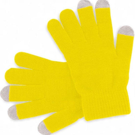 Touchscreen Gloves | Mittens | Touch Tip Gloves | Scandinavian Pattern | Unisex | For Adults | One Size | Yellow.