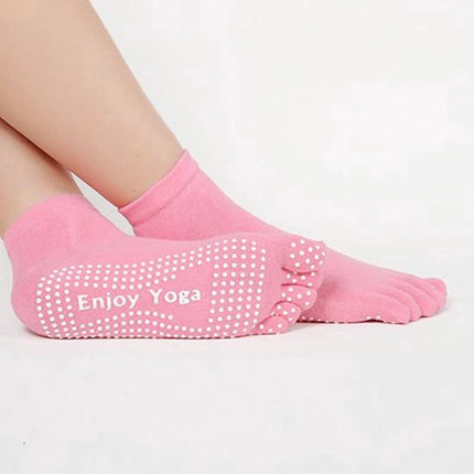 Full Toe Yoga Socks | Full Toe Yoga Sock | With Anti-Slip Bottom | Anti-Slip Socks | Pilates Socks | Size 36-40 | Pink.