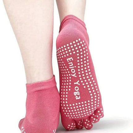 Full Toe Yoga Socks | Full Toe Yoga Sock | With Anti-Slip Bottom | Anti-Slip Socks | Pilates Socks | Size 36-40 | Pink.