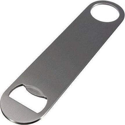 Brushed Stainless Steel Bottle Opener | Beer Opener | Compact | Barblade | With Hanging Loop | 13 x 3 cm.