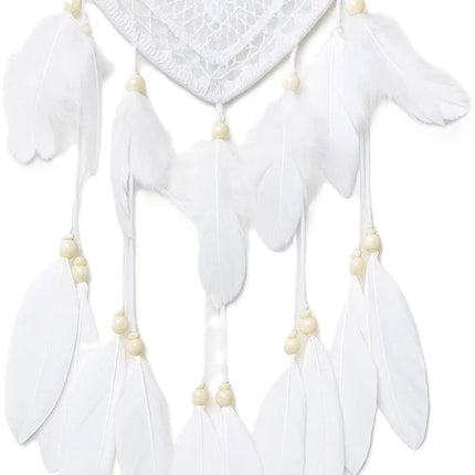 Handmade Dream Catcher | Dream Catcher XXL | Large Handmade Dream Catcher | Dream Catcher - Large Dream Catcher | Heart Dream Catcher | With Feathers | White.