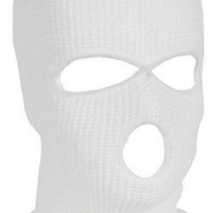 Three-Hole Balaclava | Facemask | Ski Hat | Bivouac | Winter Sports | Motorcycle/Skipper/Cycling Hat | Universal / One Size | White.