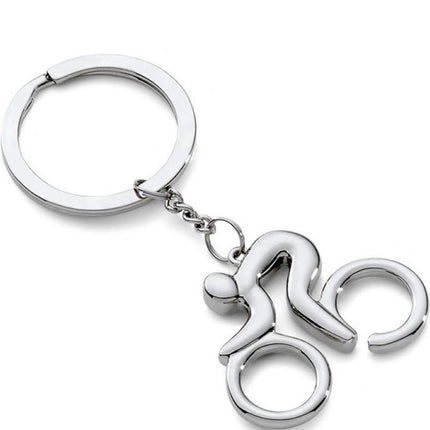 Cyclist Keychain | Key Holder | Road Bike Keychain | Cycling Keychain | Stainless Steel | Silver.