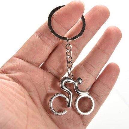 Cyclist Keychain | Key Holder | Road Bike Keychain | Cycling Keychain | Stainless Steel | Silver.