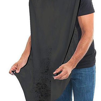 Beard apron - beard cape - includes 2 suction cups - Lightweight - Black.