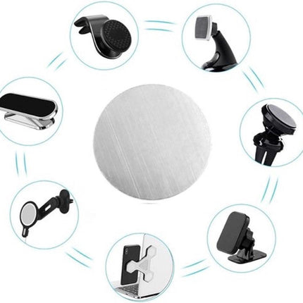 2oz Metal Round Plate For Phone | Self-Adhesive Magnetic | Phone Holder | Phone Sticker | Metal Phone Plate | Round | Silver.