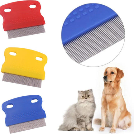 Lice Comb | Lice Brush | Flea Comb | Nits Comb | Lice Remover | Stainless Steel Brushes | Plastic Barrel | Fine | Random Color.