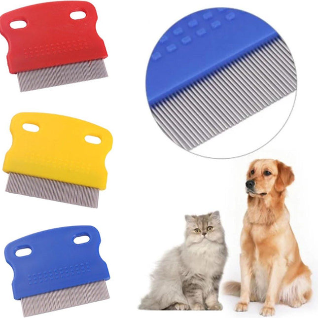 Lice Comb | Lice Brush | Flea Comb | Nits Comb | Lice Remover | Stainless Steel Brushes | Plastic Barrel | Fine | Random Color.