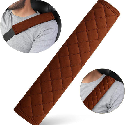 Luxury Car Seatbelt Cover | Seatbelt Protector | Seatbelt Cushion | Car Safety | Safety Belt Cushion Pads | Brown.