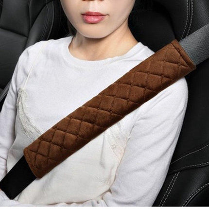 Luxury Car Seatbelt Cover | Seatbelt Protector | Seatbelt Cushion | Car Safety | Safety Belt Cushion Pads | Brown.