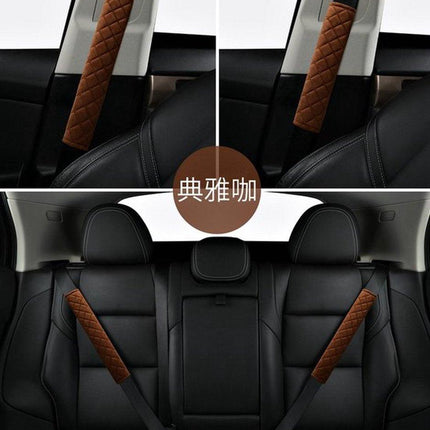 Luxury Car Seatbelt Cover | Seatbelt Protector | Seatbelt Cushion | Car Safety | Safety Belt Cushion Pads | Brown.