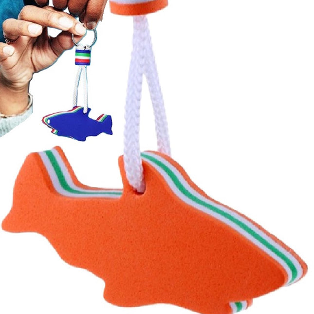 Floating Shark Keychain | For Large Keyring | EVA Foam | Foam | Key Float | Orange.