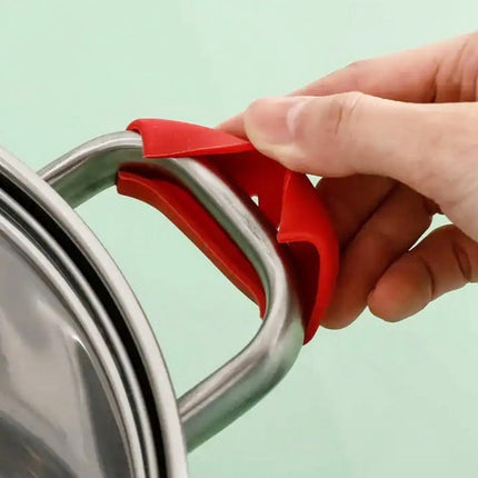 2-Piece Silicone Pot Handle Grips | Prevents Hands from Burning | Heat Resistant and Wear Resistant | Pot Lid Grip | Pan Grip | Extra Grip | Grey.