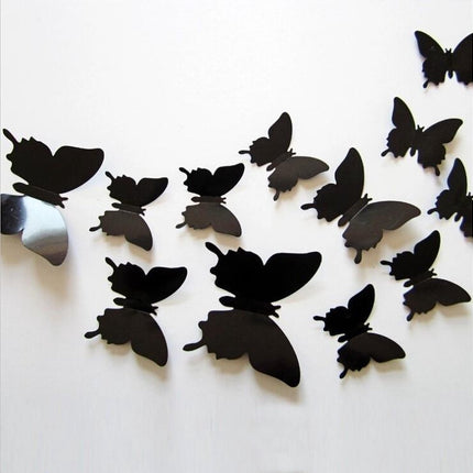 Solid black 3D butterflies.