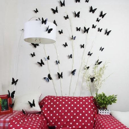 Solid black 3D butterflies.