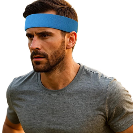 Headband | Headband | Sweatband | Sweatbands | Head | Sports band | Light blue.