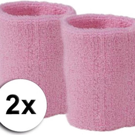 Wristbands Set of 2 | Sweatband | Sweatbands | Wrist | Sports Bands | 1 Piece | 8 x 8 CM | Light Pink.