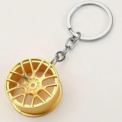 Rim Keychain | Car Key Holder | Rim Keychain | Universal | Car Accessories | Gold.