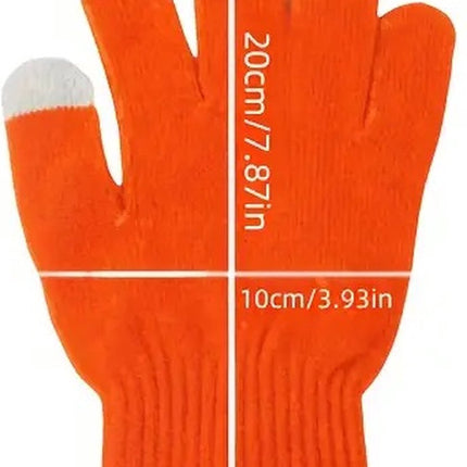 Touchscreen Gloves | Mittens | Touch Tip Gloves | Scandinavian Pattern | Unisex | For Adults | One Size | Red.